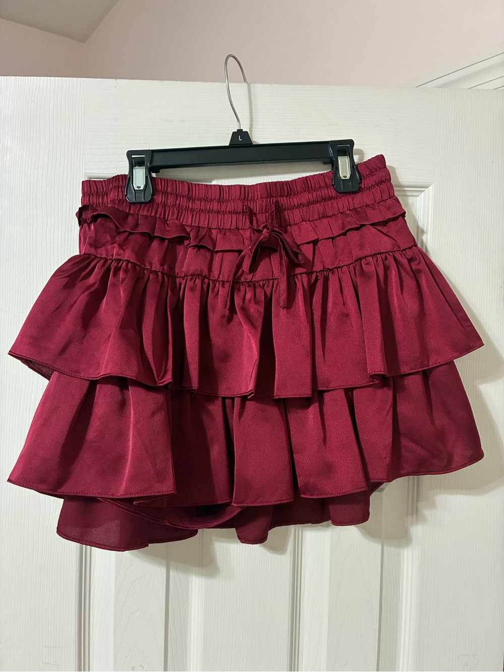 Tiered Ruffle Skort in Burgundy